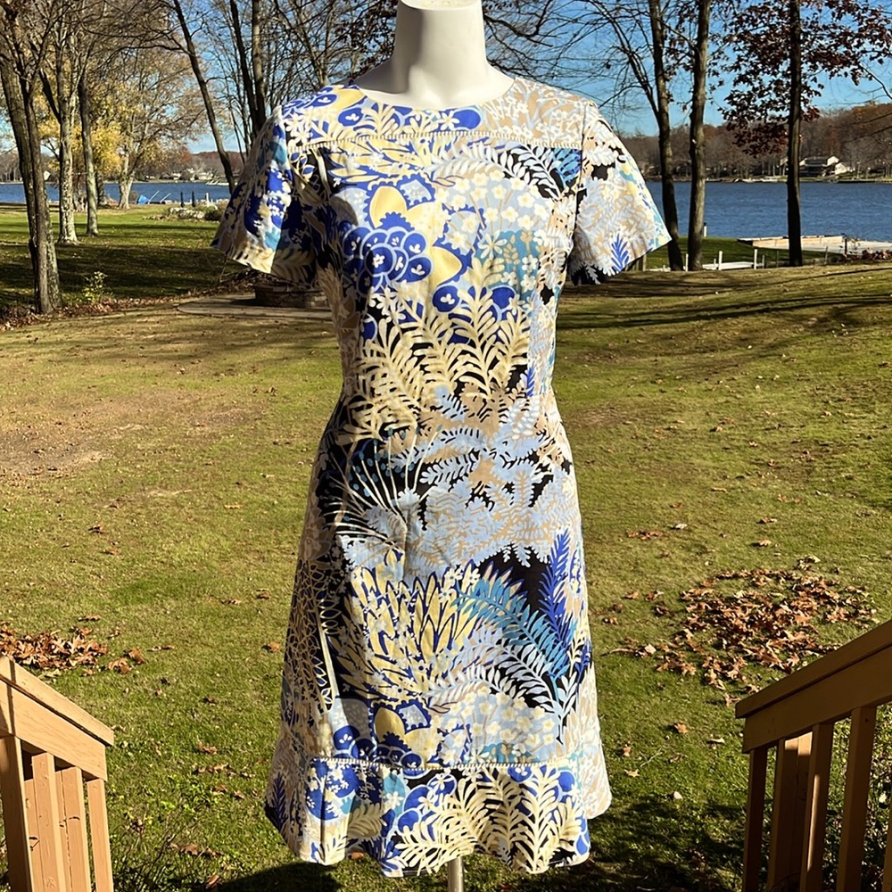Talbots modern floral print dress 10